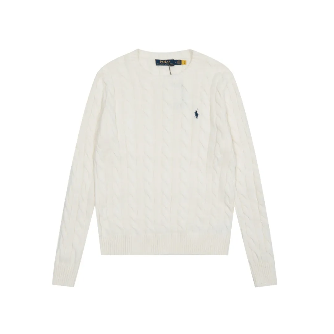 P220 Top quality" Style number: DS012# (not off the shelves all year round) [Ralph Lauren round neck solid color pony embroidered logo twist knitted sweater] ✅Ralph Lauren Ralph Lauren classic basic versatile unisex knitted pullover round neck sweater ✅Main supplier platform live broadcast Wholesale entity Replenish when out of stock Not off the shelf ✅ZP quality 1:1 version Scan the code to enter the GF website Counter quality ✅Detailed quality is the only one in Guangzhou Imported quality cotton yarn, focusing on high-end, cost-effective, good quality needless to say ✅The version is restored to the original order, the maximum size can be worn up to 190 pounds, loose, comfortable and stress-free ✅The upper body is simple and easy to match, ootd must-have style, good-looking clothes are never picky, a must-have in couples' wardrobes.